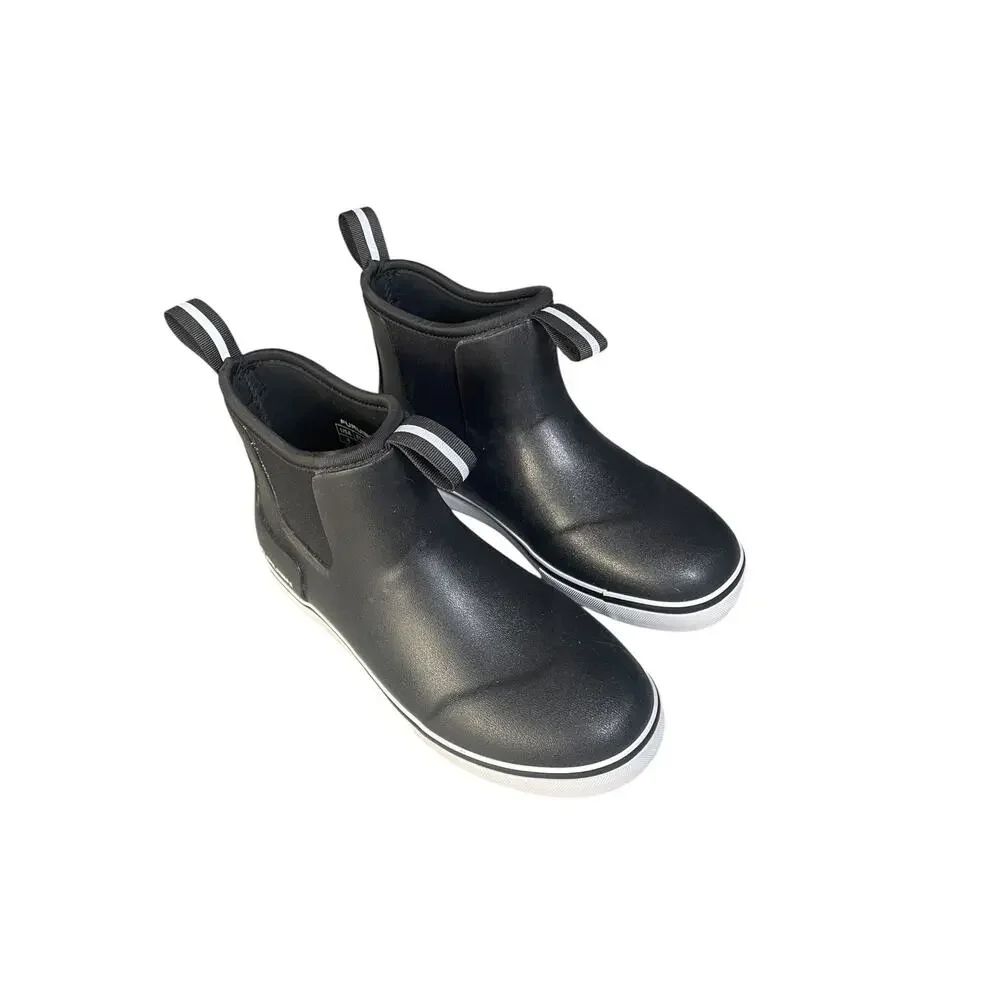 Furuian Women’s Black Ankle Deck Waterproof Boots Size-8
